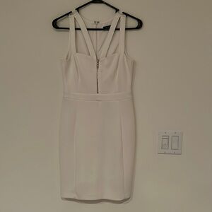 white GUESS strappy zip up dress
